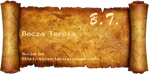 Becza Tercia névjegykártya